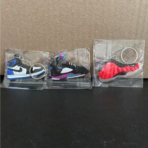 NEW Nike Sneaker Keychain Set of 3 - Black, Blue, Red